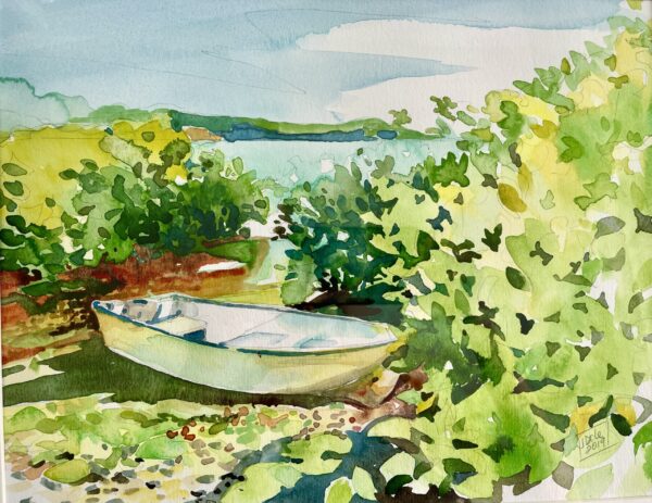 Abandoned Rowboat Painting