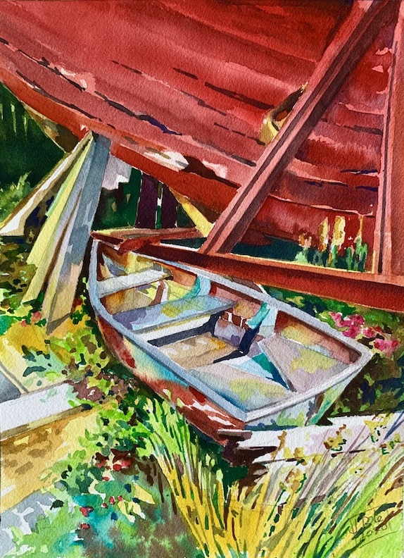 Essex boat yard watercolor