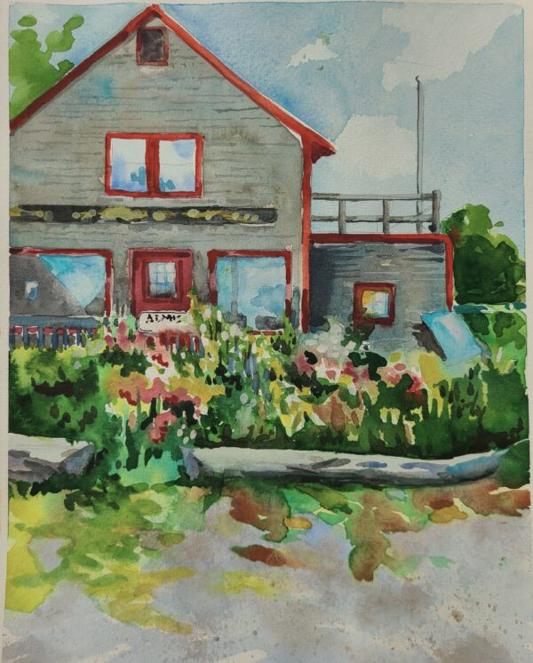 Essex Boatyard Museum Joanna Dole Watercolor painting for sale