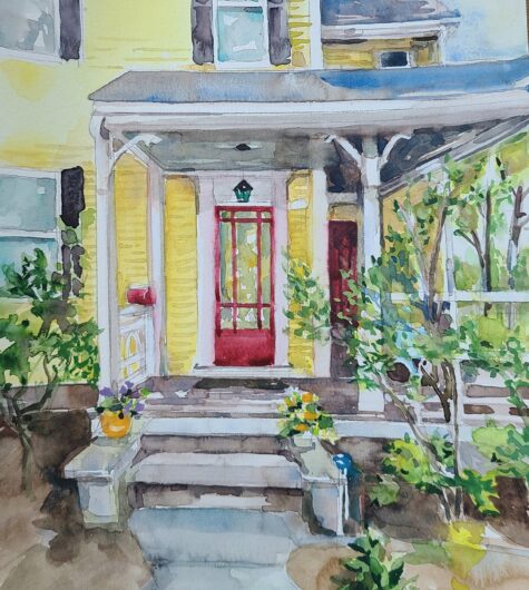 Yellow house in Newton 2