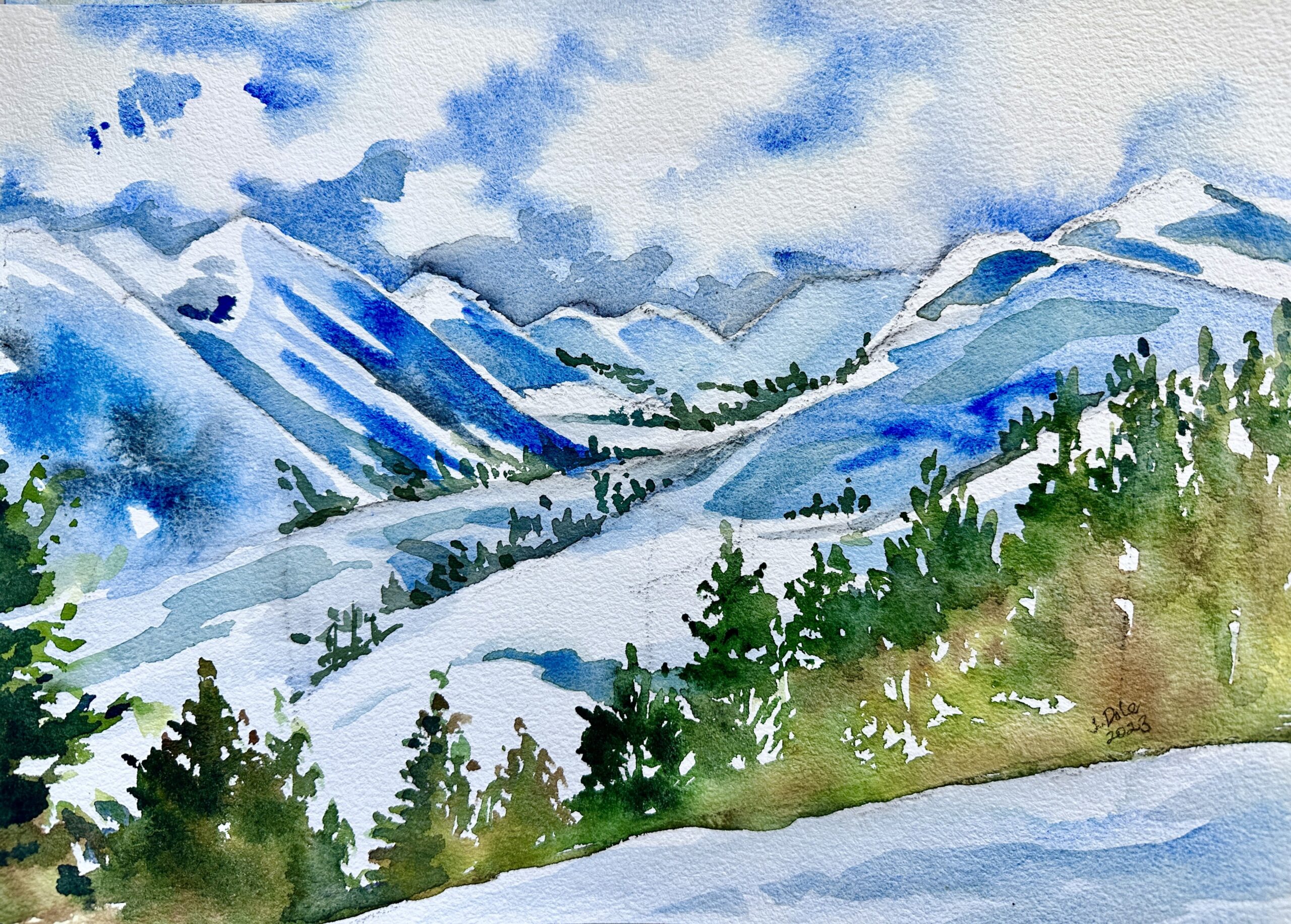 Breckinridge View Watercolor painting