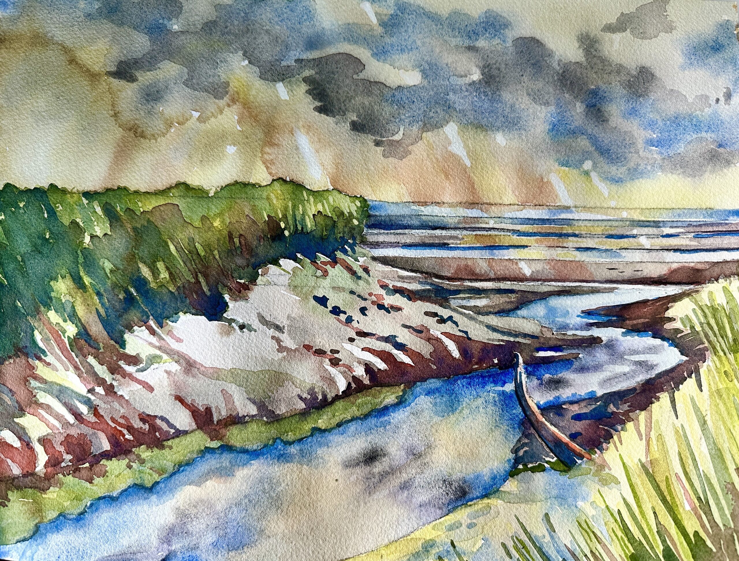 Herring Run, Eastham, Watercolor painting