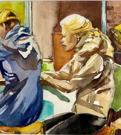 People don't talk anymore watercolor painting